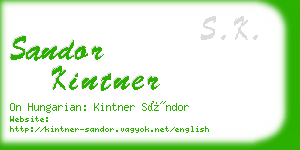 sandor kintner business card